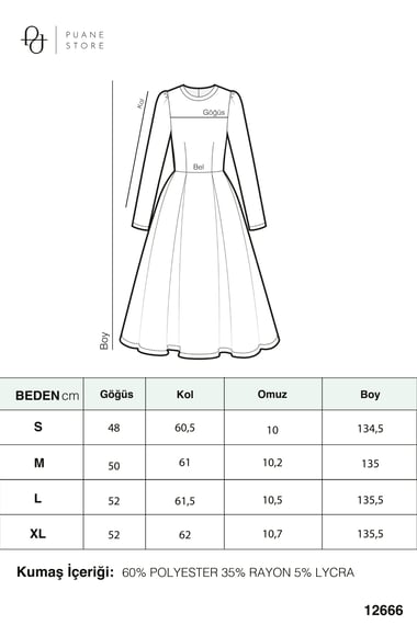 Kadın Fular Detaylı Polo Yaka Rahat Kesim Uzun Elbise – 12666ELB