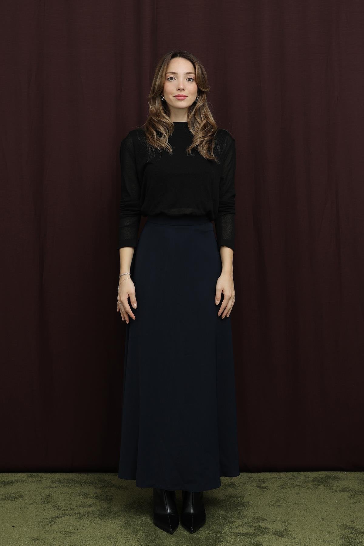 Kadın Gizli Fermuarlı Açılmlı Etek - 18264ETK