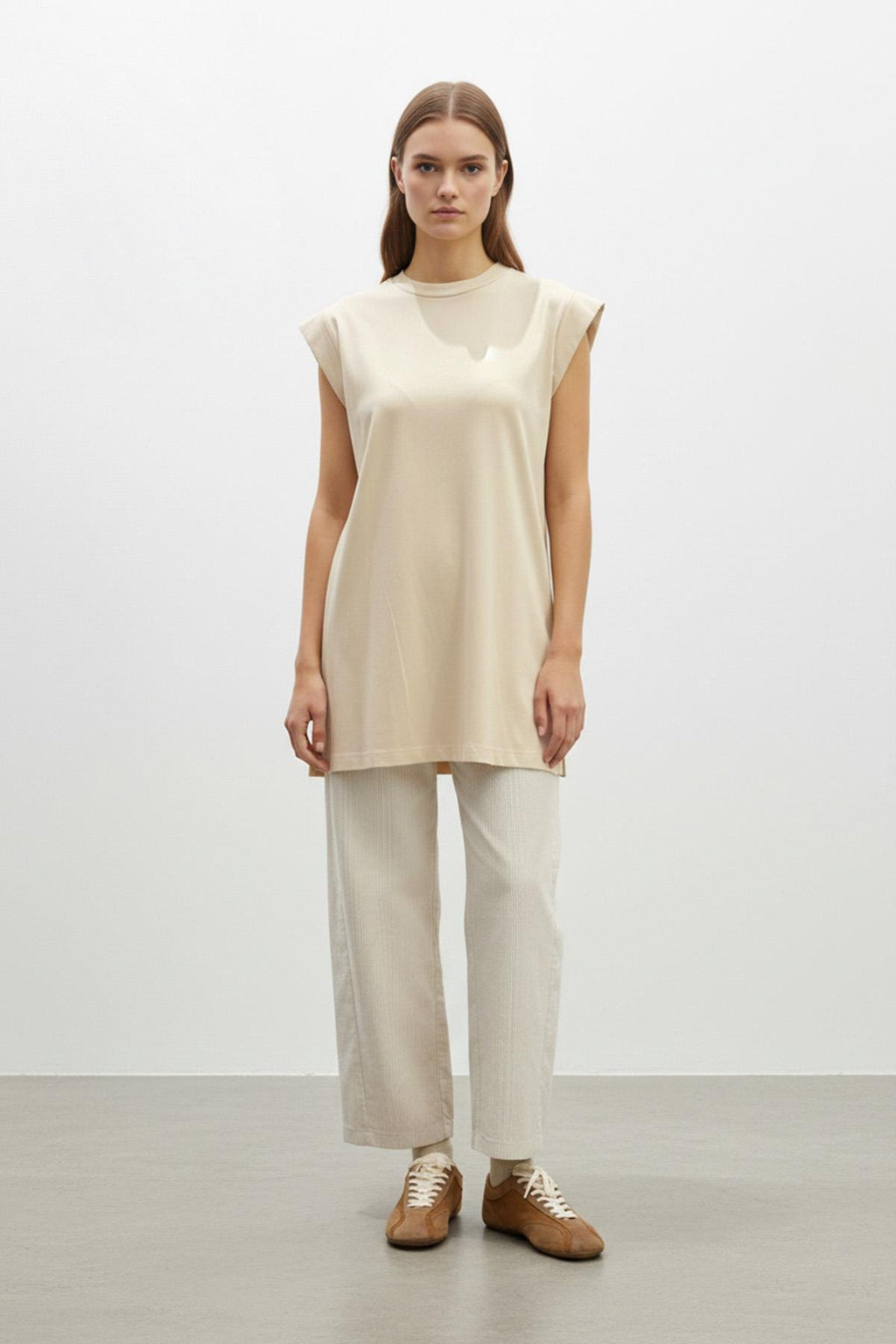 Minimal Kesim Oversize T-Shirt-40016