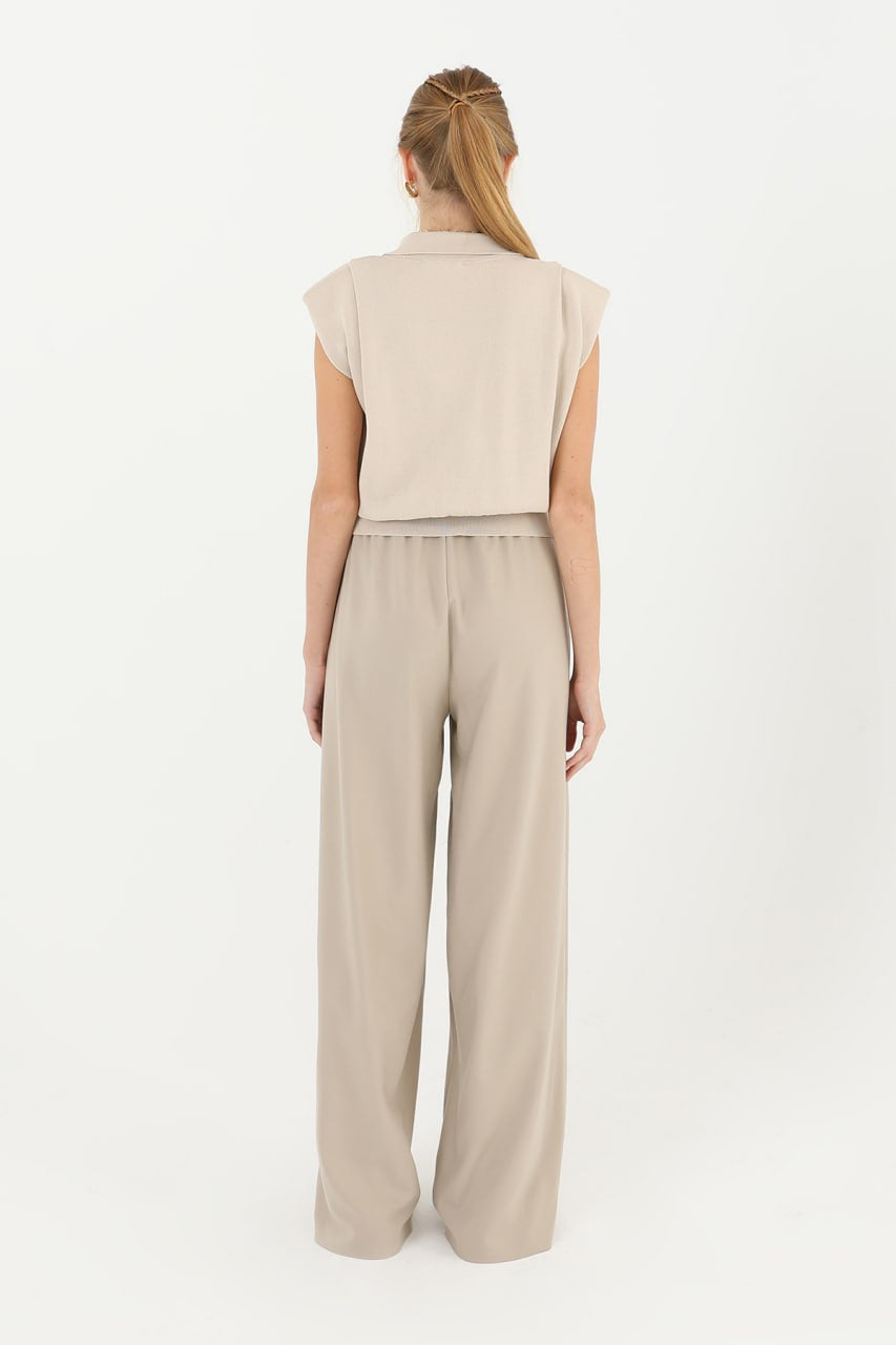 Kadın V Yakalı Çelik Örme Gömlek  - 31864GML