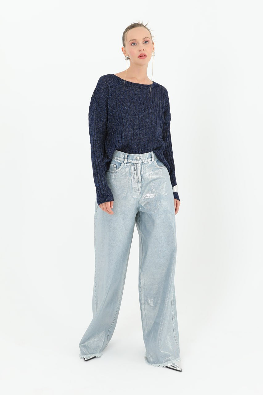 Kadın Simli Triko Bluz  - 31730BLZ