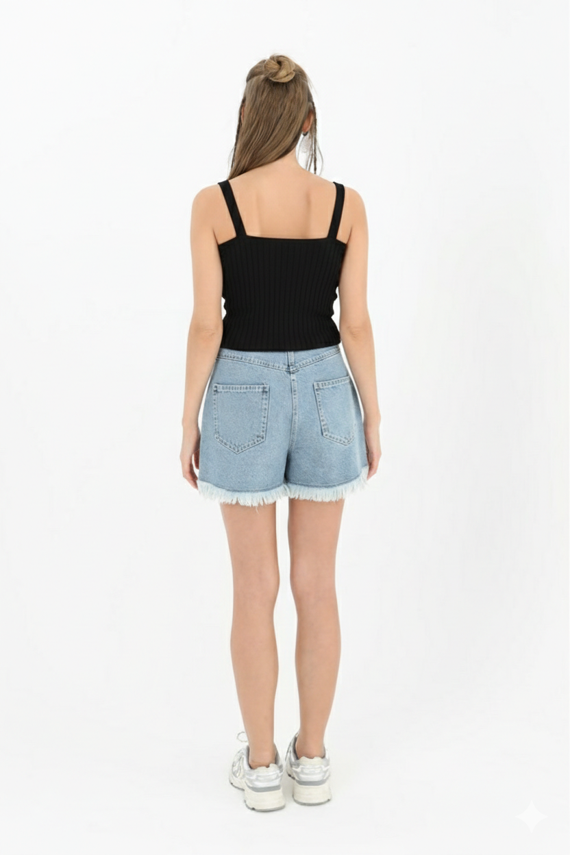 Kadın Askılı Triko Bluz  - 31725BLZ