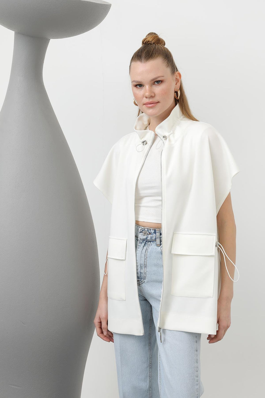 Kadın Cep Detaylı Yelek - 32158YLK