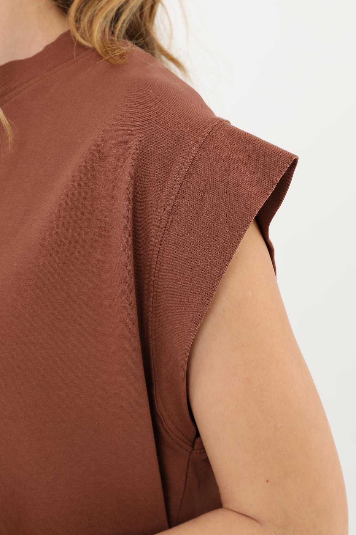 Kadın Basic Kolsuz T-shirt  - 30725TUN