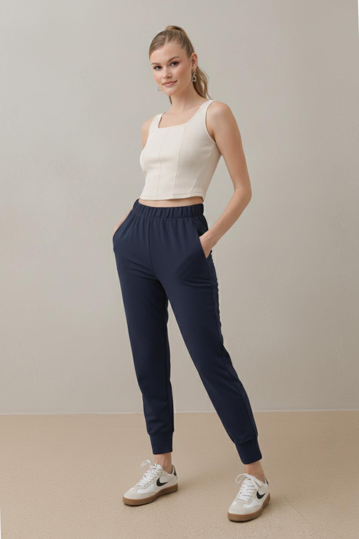 Kadın Ribana Detaylı Eşofman Altı - 30189PNT