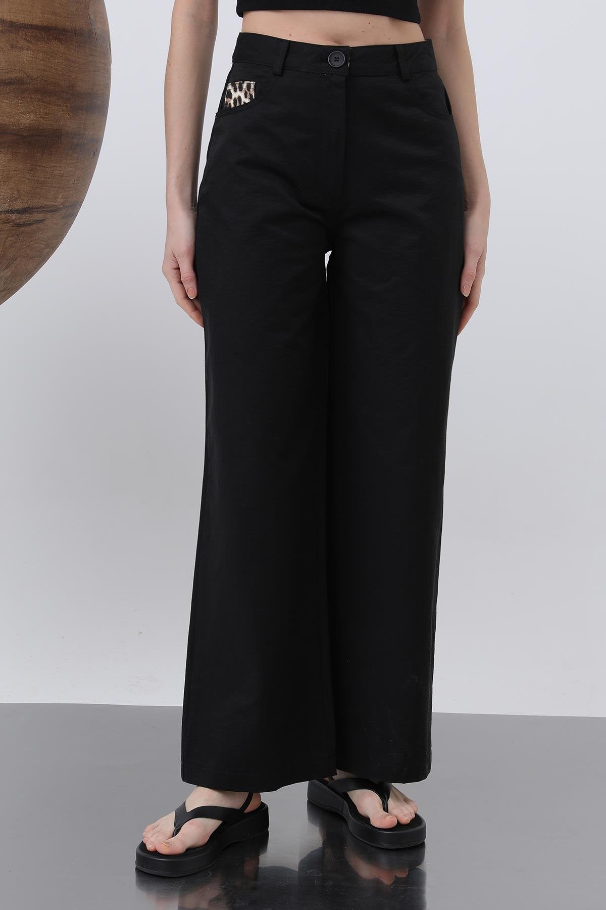 Kadın Cep Detaylı  Bol Pantolon - 32116PNT