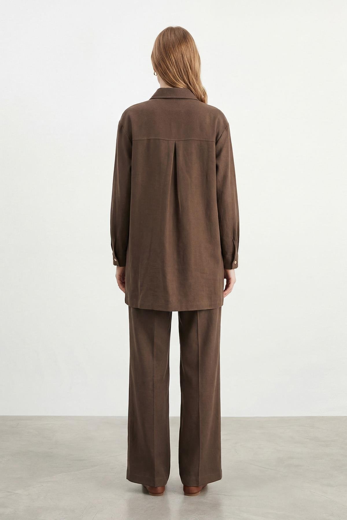 Kadın %100 Pamuklu Rahat Kesim Pantolon Takım - 20741TKS