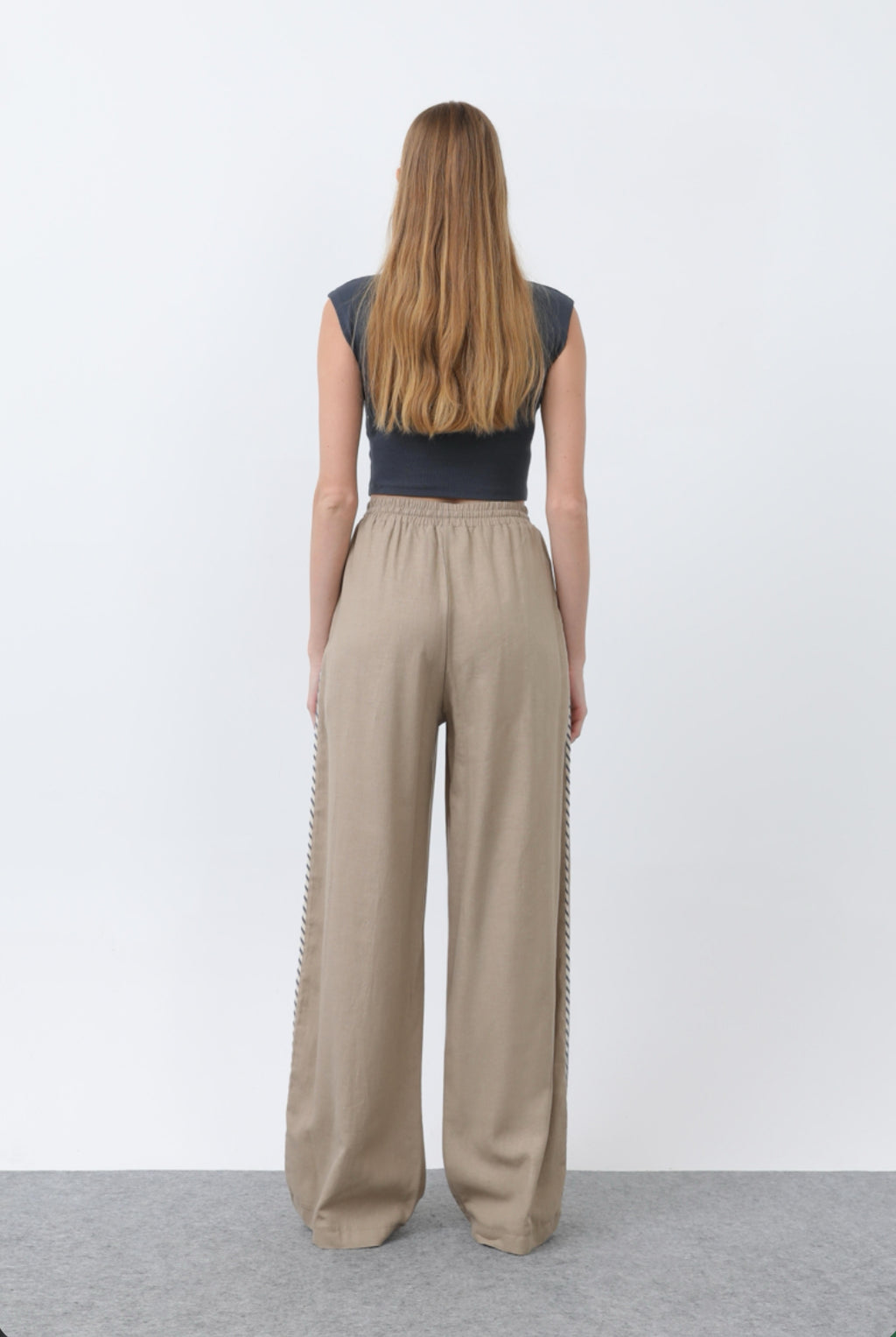 Kadın Yanları Şerit Detaylı Pantolon - 34867