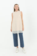 Kadın Kolsuz Tül Detaylı İçlik Tunik - 10270TUN