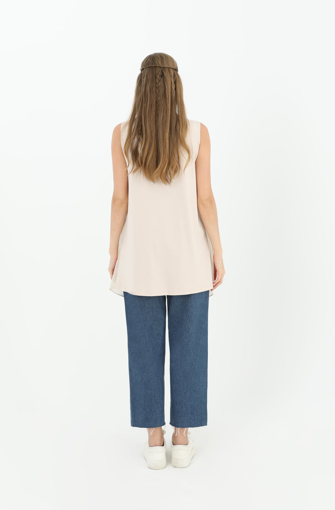 Kadın Kolsuz Tül Detaylı İçlik Tunik - 10270TUN